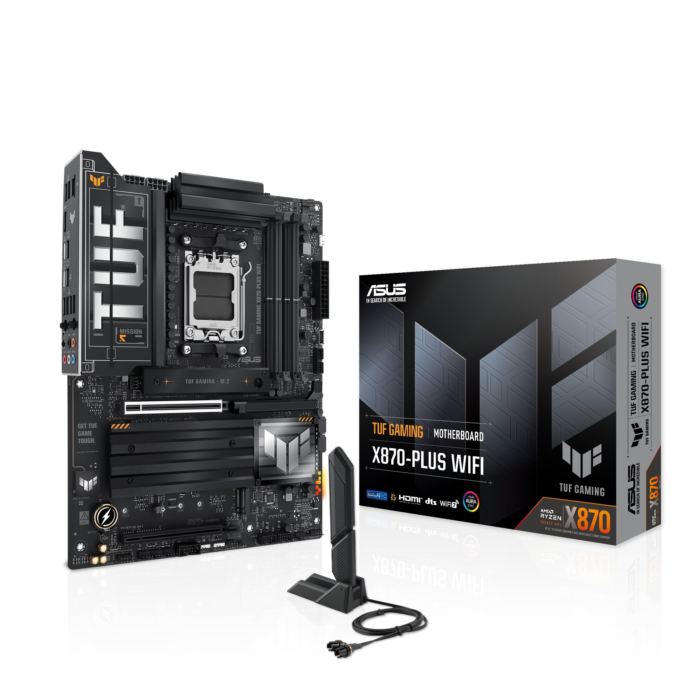  X870 ATX Motherboard: AM5 Socket For AMD Ryzen 7000/8000/9000 Series Processors<BR>4x DDR5, 2x SATA 6Gb/s, PCIe 5.0, 2x M.2 Gen5* + 2x M.2 Gen4, USB 4.0, 1x 2.5GbE LAN, Wi-Fi 7 + Bluetooth 5.4, Realtek ALC1220P 7.1 Audio, USB4/HDMI  